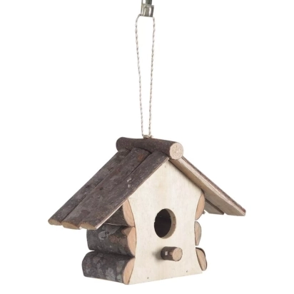 Nichoir maison en bois 14 x 9 x 18 cm – abri naturel pour oiseaux du jardin