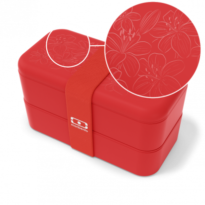Bento Original - Rouge podium gravure Lys - Monbento