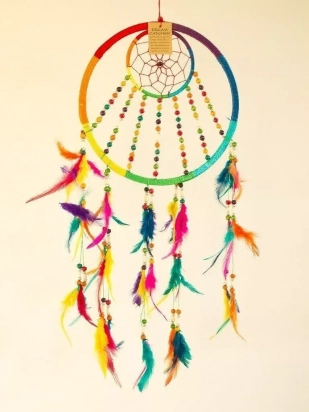 Attrape-rêves Rainbow avec perles 70 cm