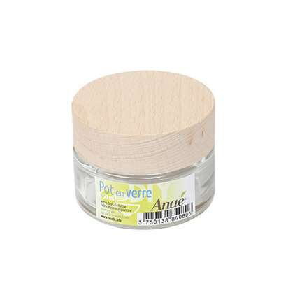 Pot en verre et bois - 50 ml - Anaé