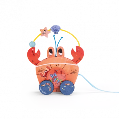 Jouet à tirer en bois Crabe Les aventures de Paulie Moulin roty