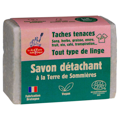 Savon détachant à la Terre de Sommières 150 g – Ecodétergent – La Droguerie Écologique