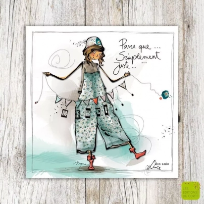 Carte Juste merci Mon amie Luce