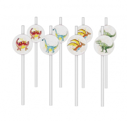 C&L Paille - lot de 8 - dinosaures