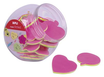 Notes adhésives coeur à l'unité Apli