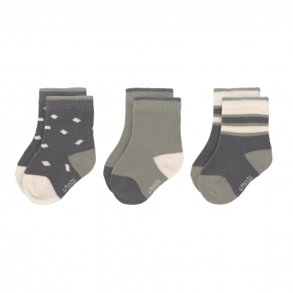 Lot de 3 Chaussettes en coton BIO Anthracite olive Lassig
