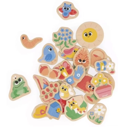 Magnets en bois 24 pcs Jardins Janod