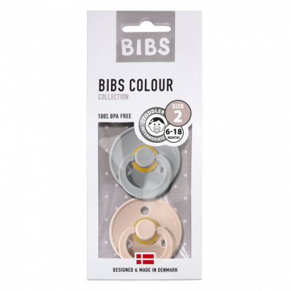 Lot de 2 tétines BIBS T2 cloud/blush