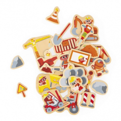 Magnets en bois 24 pcs Chantier Janod