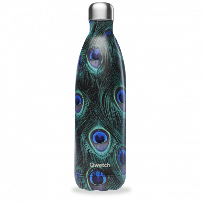 Bouteille Isotherme - 1L - Paon vert - Qwetch