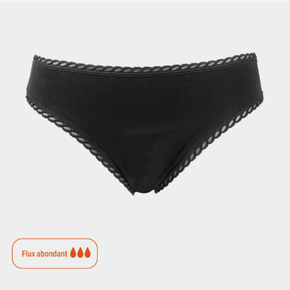 Culotte menstruelle noire flux abondant Anaé Taille 36/S