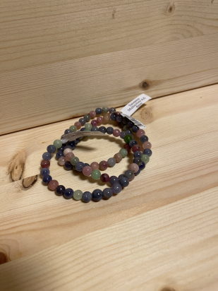 Bracelet boule 06mm tanzanite multicolore AA