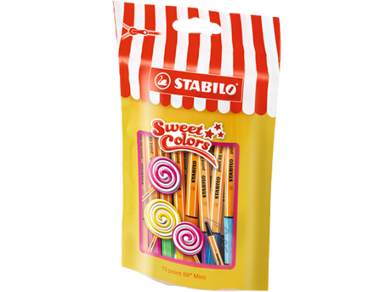 Lot de 15 minis feutres pointe 0.4mm - Sweet Colors - Stabilo