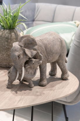 Elephant Calin Resine Gris Jolipa