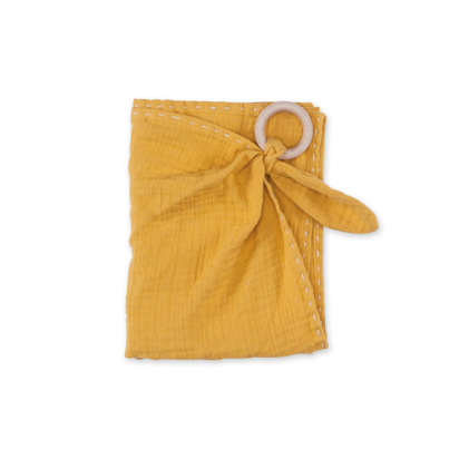 Tetra Swaddle 70x70cm Gaze de coton Moutarde Bemini