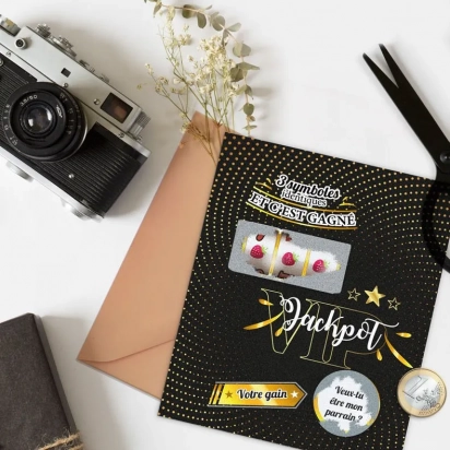 Demande parrain carte à gratter parrain La vie en magenta