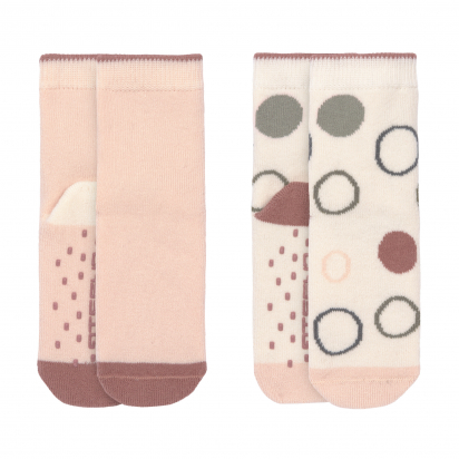 Lot de 2 chaussettes coton Bio antidérapantes powder pink - Lassig