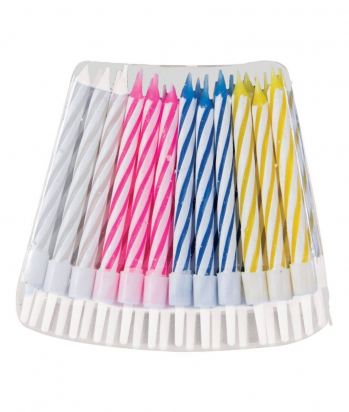 Bougie - multicolore - lot de 24