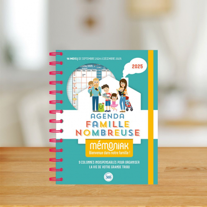 Agenda famille nombreuse Mémoniak, sept. 2024- déc. 2025 Mémonniak