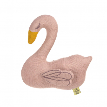 Hochet tricoté coton bio Cygne Lassig