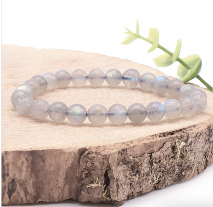 Bracelet boules  Labradorite qualité AA+ 08.5-09.5mm