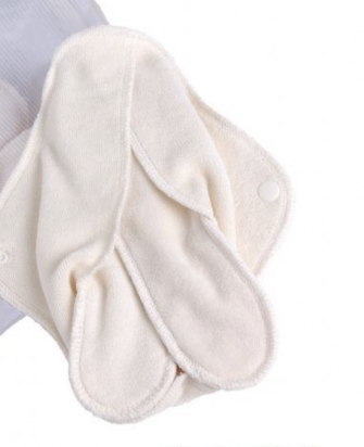 Serviette hygiénique lavable blanche et 2 absorbants Popolini