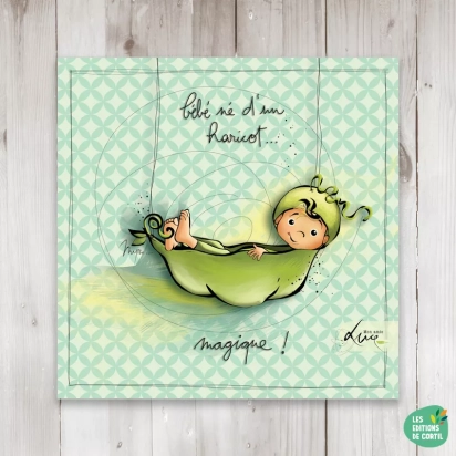 Carte Né d'un haricot Mon amie Luce
