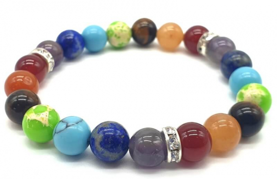 Bracelet 7 chakras 1-mix perles 8mm