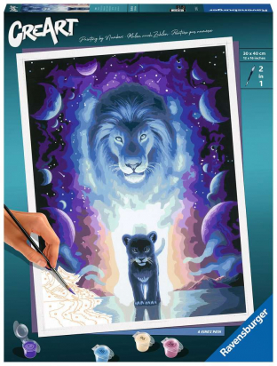 Peinture par numéros CreArt Lion Jojoesart édition Ravensburger