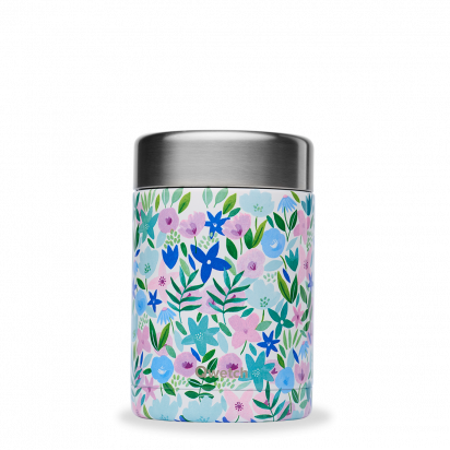 Boîte repas et soupe en inox 650 ml Floral bleu Qwetch