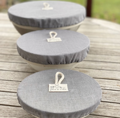 Trio de couvre-plats lavables en lin Gris Graine de Malice