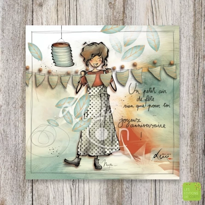 Carte Un petit air de fête Mon amie Luce