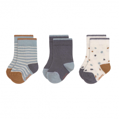 Lot de 3 chaussettes coton Bio Tiny Farmer Bleu - Lassig