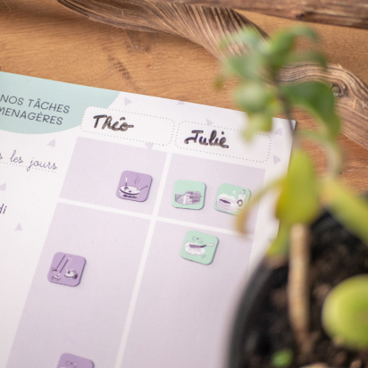 Pack magnets Petites missions 32 magnes Violet - Atelier Gigogne