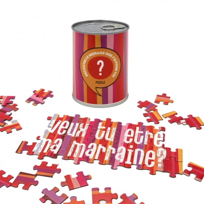 Puzzle à messages "Veux tu être ma marraine"