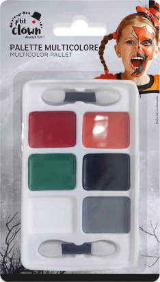 Ptit Clown palette maquillage halloween 6 couleurs
