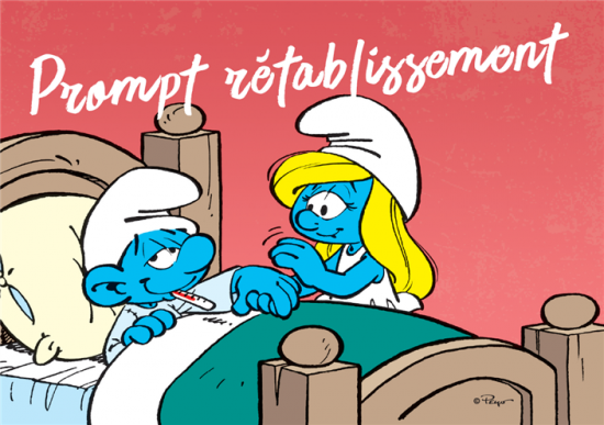 Carte postale Prompt rétablissement rouge