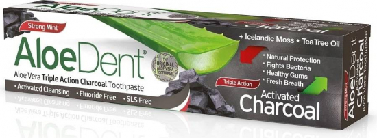 Dentifrice à l'aloé vera Charbon actif - Aloedent