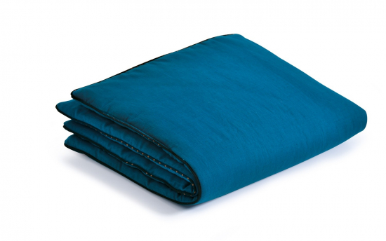 Plaid bleu - Les Moustaches - Moulin Roty