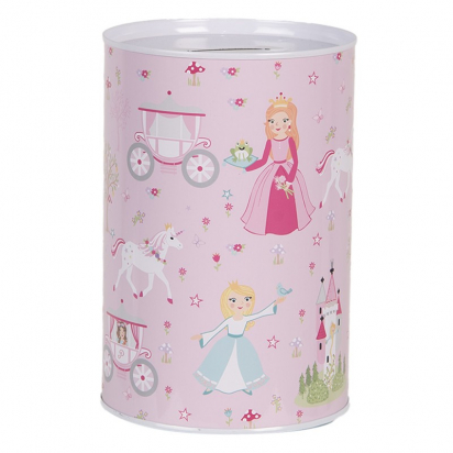 Tirelire Princesse Licorne en métal rose