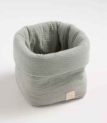 Panier de rangement en double gaze de coton - UNI SAUGE Sauthon