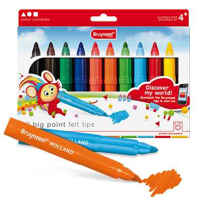 Lot de 10 feutres pointe épaisse - Bruynzeel