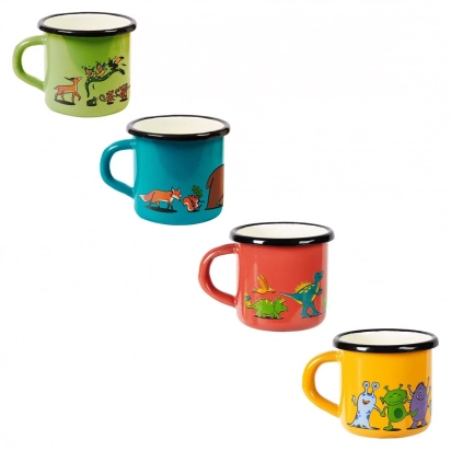 Tasse Mug émaillée enfant avec décors jaune