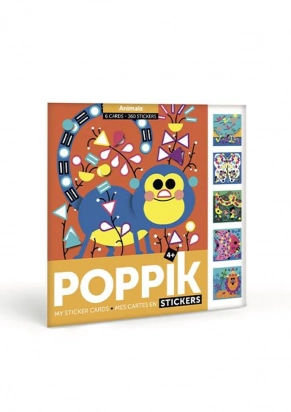 Cartes en gommettes  ANIMAUX Poppik