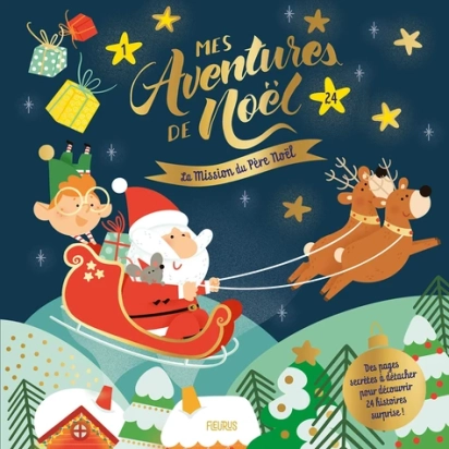 Mes aventures de Noël : La mission du Père Noël. Des pages secrètes à détacher pour découvrir 24 histoires surprises ! Par :  Aurore Meyer ,  Marie Morey
