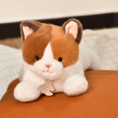 Peluche lestée  Chat allongé - Les P'tits Relax - 22 cm Histoire d'ours