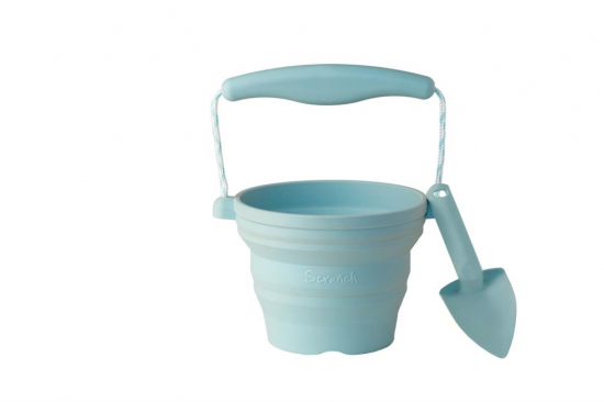 Seau de plage rétractable en silicone Duck egg blue Scrunch