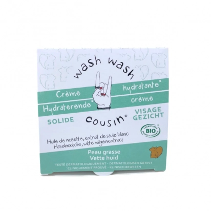 Crème hydratante solide peau grasse Wash wash cousin