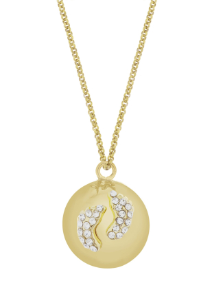 Collier Bola de grossesse Eva Pieds Gold Cristal Proud Mama