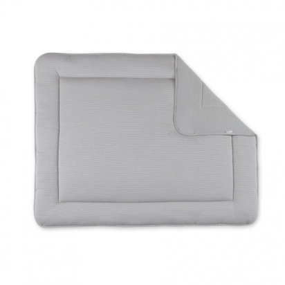 Tapis de sol / parc rayure gris ecru pady twin jersey Bemini